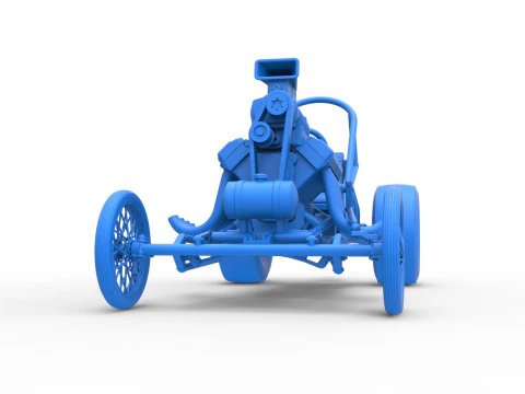 ヴィンテージ フロント エンジン ドラッグスター ベース バージョン 3 スケール 1 ～ 25 3Dプリントモデル