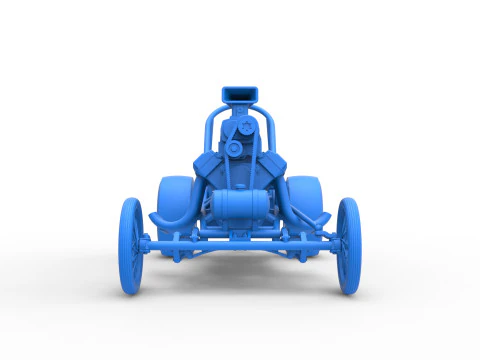 ヴィンテージ フロント エンジン ドラッグスター ベース バージョン 3 スケール 1 ～ 25 3Dプリントモデル