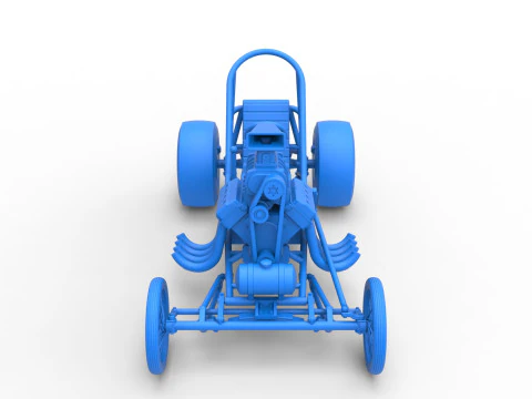 ヴィンテージ フロント エンジン ドラッグスター ベース バージョン 3 スケール 1 ～ 25 3Dプリントモデル