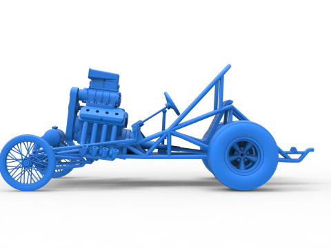 Vintage Front engine dragster Base Version 3 Scale 1 to 25 3D Принт Модель