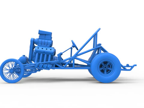 ヴィンテージ フロント エンジン ドラッグスター ベース バージョン 3 スケール 1 ～ 25 3Dプリントモデル