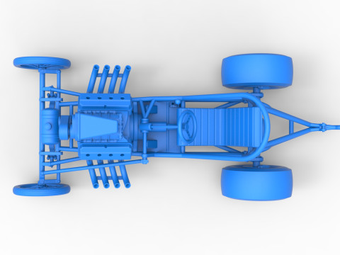 Vintage Front engine dragster Base Version 3 Scale 1 to 25 3D Принт Модель
