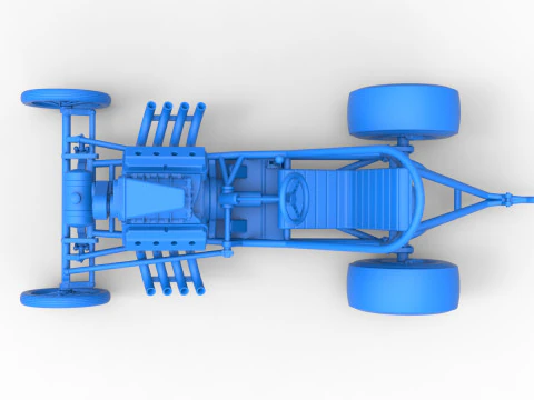 ヴィンテージ フロント エンジン ドラッグスター ベース バージョン 3 スケール 1 ～ 25 3Dプリントモデル