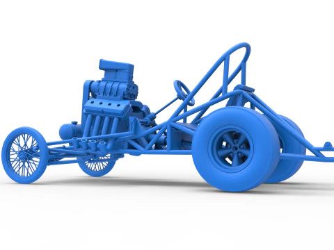 ヴィンテージ フロント エンジン ドラッグスター ベース バージョン 3 スケール 1 ～ 25 3Dプリントモデル