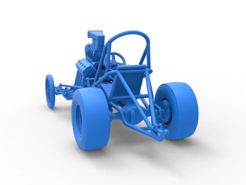 ヴィンテージ フロント エンジン ドラッグスター ベース バージョン 3 スケール 1 ～ 25 3Dプリントモデル