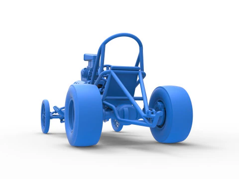 ヴィンテージ フロント エンジン ドラッグスター ベース バージョン 3 スケール 1 ～ 25 3Dプリントモデル