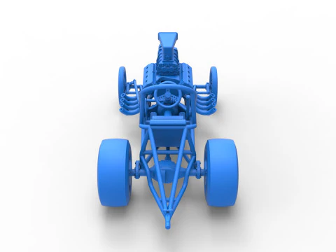 ヴィンテージ フロント エンジン ドラッグスター ベース バージョン 3 スケール 1 ～ 25 3Dプリントモデル