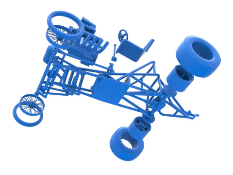 ヴィンテージ フロント エンジン ドラッグスター ベース バージョン 3 スケール 1 ～ 25 3Dプリントモデル