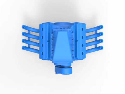 Engine V8 for vintage dragster Version 7 Scale 1 to 25 3D Print Model