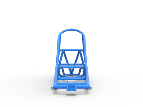 Frame of old school Front engine dragster Version 6 Scale 1 to 25 Modèles 3D en vedette