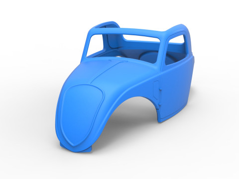 Shell of Vintage front engine dragster Version 5 Scale 1 to 25 3D Print Model