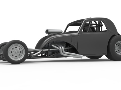 Front engine old school dragster with shell Version 11 Scale 1 to 25 3D Baskı Modeli