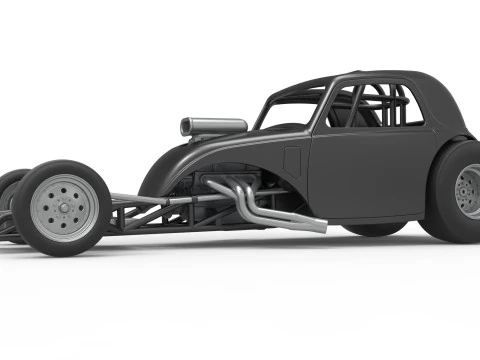 Front engine old school dragster with shell Version 11 Scale 1 to 25 3D Print Model