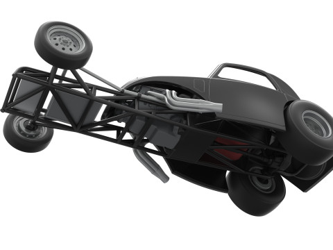 Front engine old school dragster with shell Version 11 Scale 1 to 25 3D Baskı Modeli