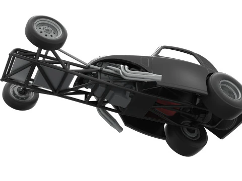 Front engine old school dragster with shell Version 11 Scale 1 to 25 3D Print Model