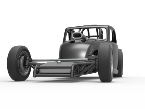 Front engine old school dragster with shell Version 11 Scale 1 to 25 3D Baskı Modeli