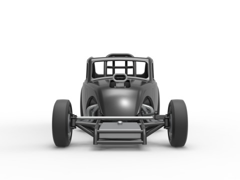 Front engine old school dragster with shell Version 11 Scale 1 to 25 3D Baskı Modeli