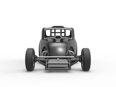 Front engine old school dragster with shell Version 11 Scale 1 to 25 3D Print Model