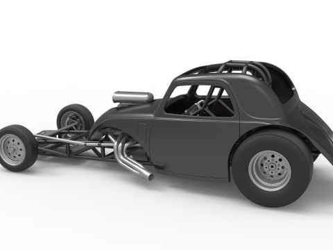 Front engine old school dragster with shell Version 11 Scale 1 to 25 3D Baskı Modeli