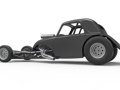 Front engine old school dragster with shell Version 11 Scale 1 to 25 3D Baskı Modeli