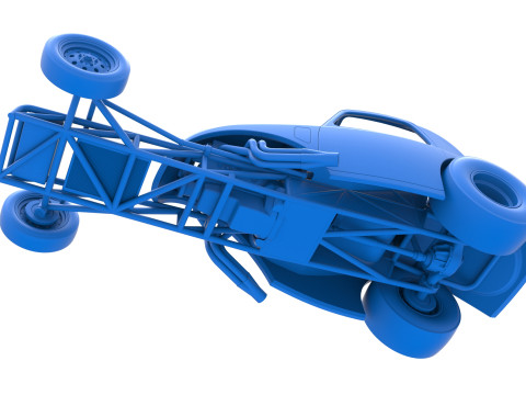 Front engine old school dragster with shell Version 11 Scale 1 to 25 3D Baskı Modeli