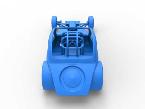 Front engine old school dragster with shell Version 11 Scale 1 to 25 3D Baskı Modeli