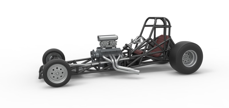 Vintage Front engine dragster Base Version 4 Scale 1 to 25 3D 프린트 모델 .c4d .max .obj .3ds .fbx .stl .blend 