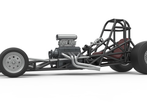 Vintage Front engine dragster Base Version 4 Scale 1 to 25 3D 프린트 모델