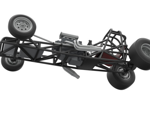 Vintage Front engine dragster Base Version 4 Scale 1 to 25 3D 프린트 모델