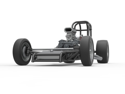 Vintage Front engine dragster Base Version 4 Scale 1 to 25 3D 프린트 모델