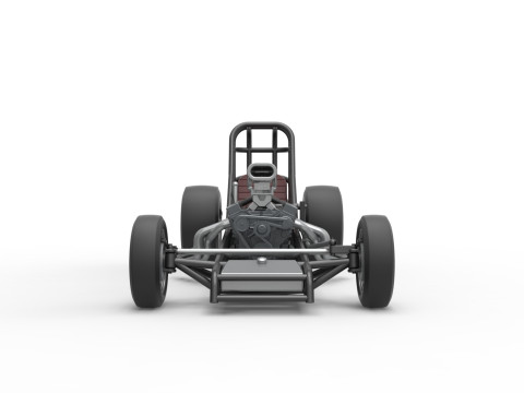 Vintage Front engine dragster Base Version 4 Scale 1 to 25 3D 프린트 모델