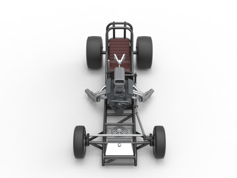 Vintage Front engine dragster Base Version 4 Scale 1 to 25 3D 프린트 모델