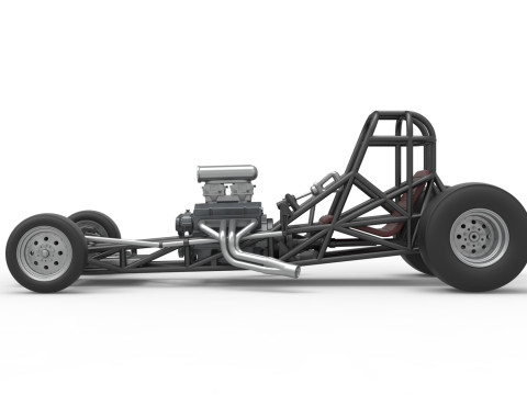 Vintage Front engine dragster Base Version 4 Scale 1 to 25 3D 프린트 모델