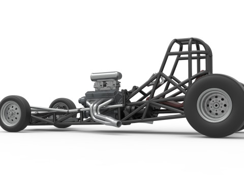 Vintage Front engine dragster Base Version 4 Scale 1 to 25 3D 프린트 모델