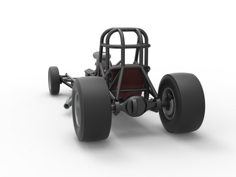 Vintage Front engine dragster Base Version 4 Scale 1 to 25 3D 프린트 모델