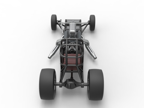 Vintage Front engine dragster Base Version 4 Scale 1 to 25 3D 프린트 모델