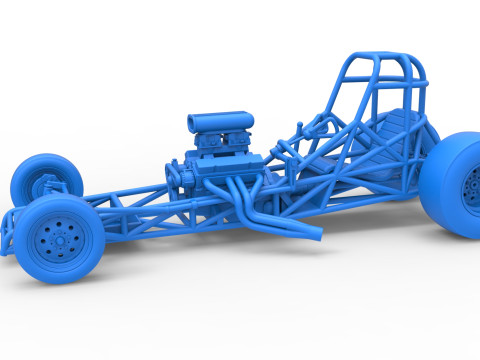 Vintage Front engine dragster Base Version 4 Scale 1 to 25 3D 프린트 모델