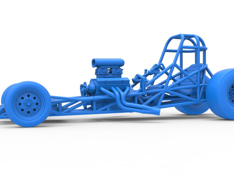 Vintage Front engine dragster Base Version 4 Scale 1 to 25 3D 프린트 모델