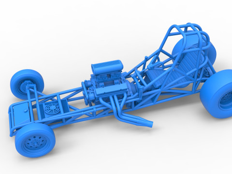 Vintage Front engine dragster Base Version 4 Scale 1 to 25 3D 프린트 모델