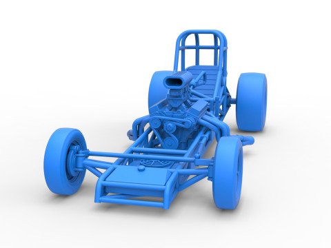 Vintage Front engine dragster Base Version 4 Scale 1 to 25 3D 프린트 모델