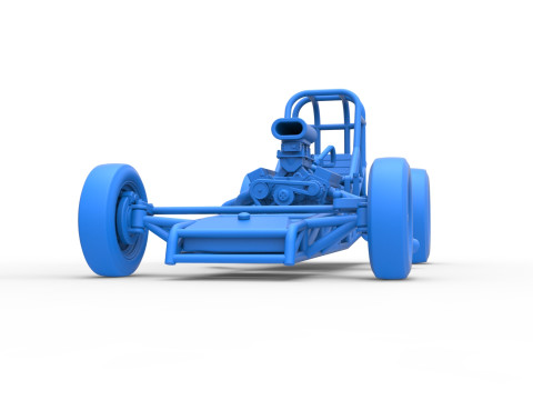 Vintage Front engine dragster Base Version 4 Scale 1 to 25 3D 프린트 모델