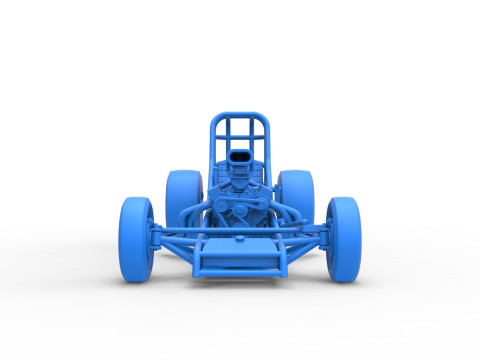 Vintage Front engine dragster Base Version 4 Scale 1 to 25 3D 프린트 모델