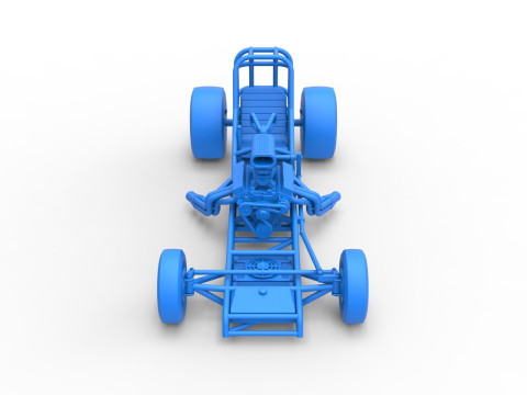 Vintage Front engine dragster Base Version 4 Scale 1 to 25 3D 프린트 모델