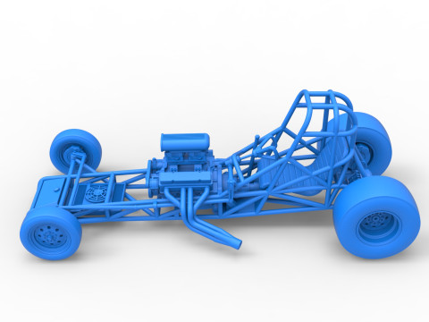 Vintage Front engine dragster Base Version 4 Scale 1 to 25 3D 프린트 모델