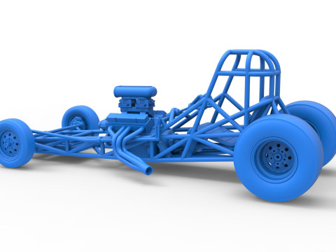 Vintage Front engine dragster Base Version 4 Scale 1 to 25 3D 프린트 모델