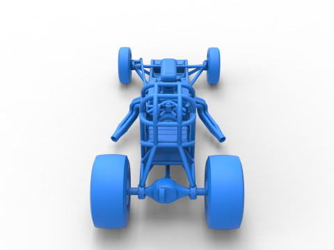 Vintage Front engine dragster Base Version 4 Scale 1 to 25 3D 프린트 모델