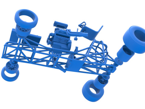 Vintage Front engine dragster Base Version 4 Scale 1 to 25 3D 프린트 모델