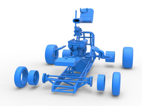 Vintage Front engine dragster Base Version 4 Scale 1 to 25 3D 프린트 모델