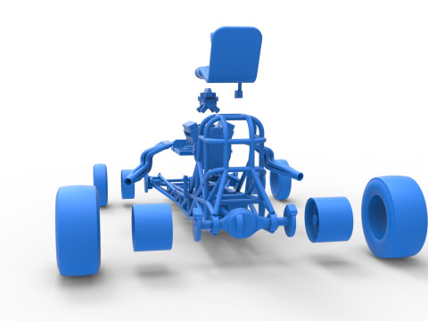 Vintage Front engine dragster Base Version 4 Scale 1 to 25 3D 프린트 모델