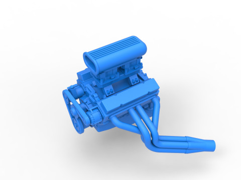 Engine V8 for vintage dragster Version 8 Scale 1 to 25 3D Принт Модель